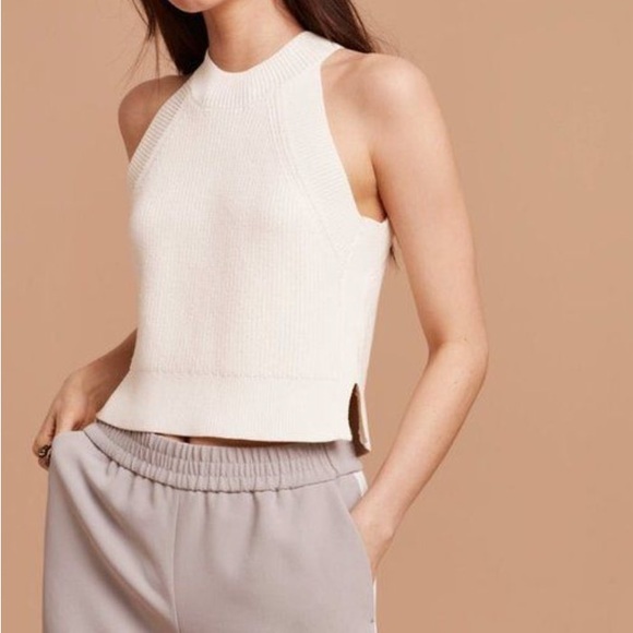 Aritzia Wilfred Halter Sweater Tank in white - Picture 2 of 2